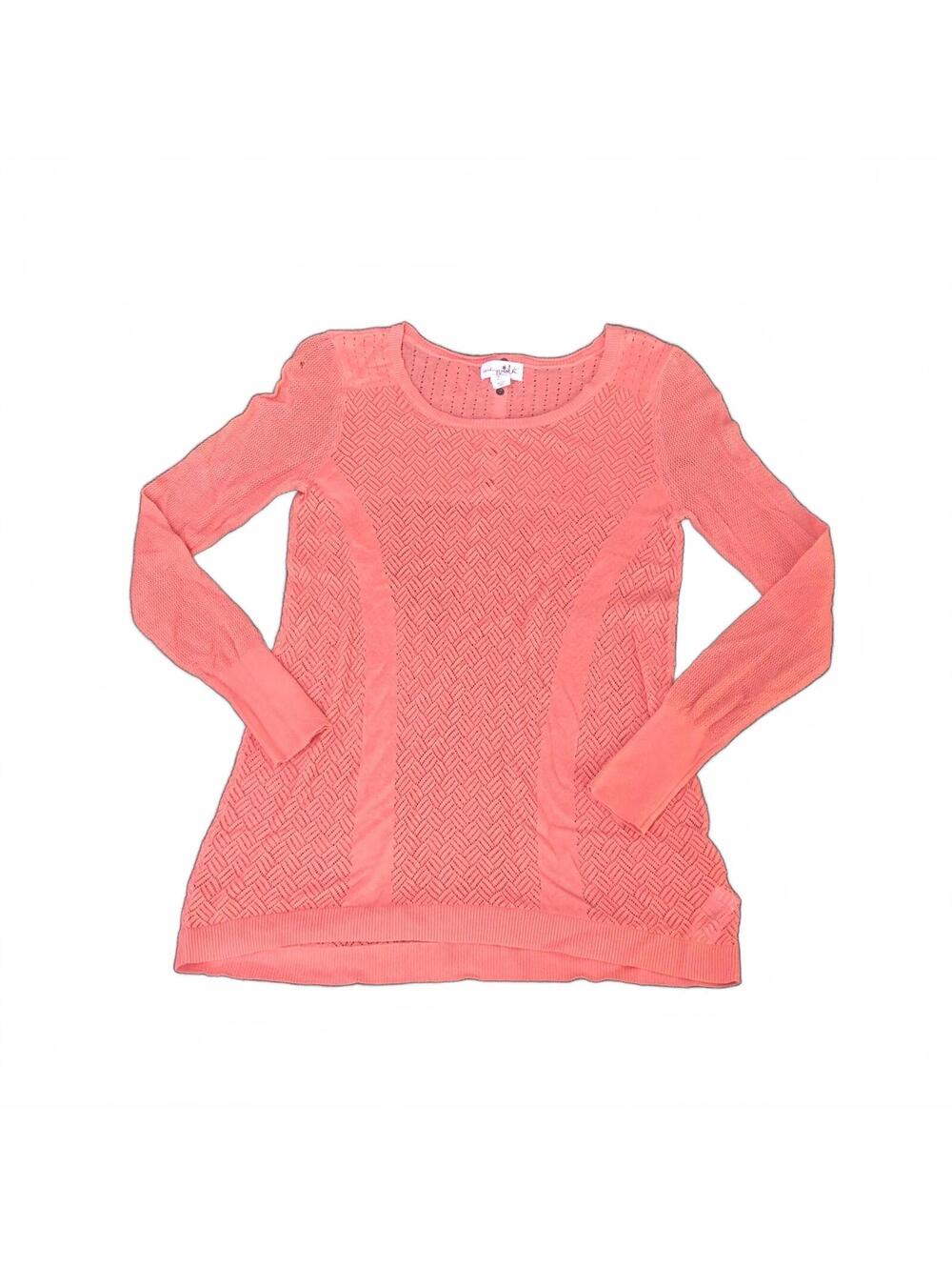 Shrinking Violet Coral Long Sleeve Knit Sweater Size Large